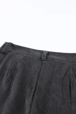 New Dear-Lover Corduroy High Waist Straight Leg Pants Gray