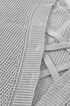 Discount Dear-Lover Cross Back Hollow-out Sweater Gray