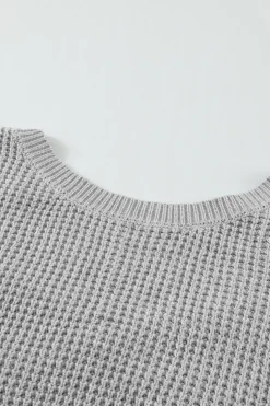 Discount Dear-Lover Cross Back Hollow-out Sweater Gray
