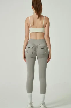 Clearance Dear-Lover Crunched Cargo High Waist Active Leggings Gray