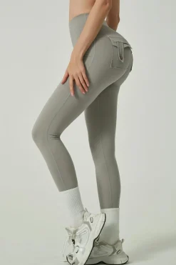 Clearance Dear-Lover Crunched Cargo High Waist Active Leggings Gray