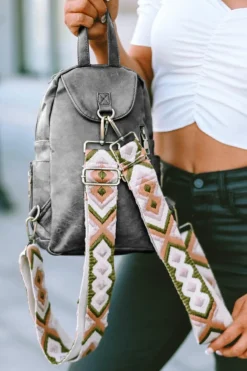 Hot Dear-Lover Double Zipper Faux Leather Backpack Gray