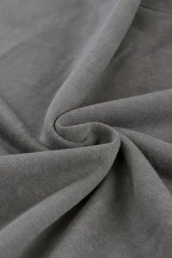 New Dear-Lover Drop Shoulder Ribbed Trim Oversized Sweatshirt Gray