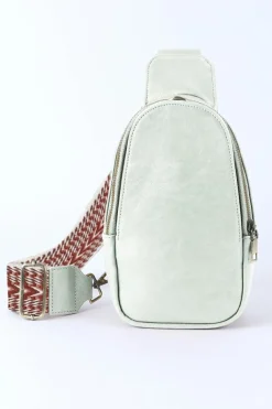 Hot Dear-Lover Faux Leather Zipped Crossbody Chest Bag Gray