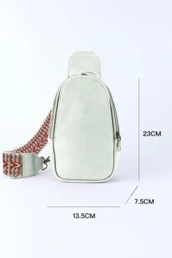 Hot Dear-Lover Faux Leather Zipped Crossbody Chest Bag Gray