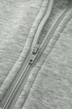 Clearance Dear-Lover Fleece Lined Zip Up Stand Collar Thumbhole Sleeve Sweatshirt Gray