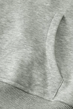 Clearance Dear-Lover Fleece Lined Zip Up Stand Collar Thumbhole Sleeve Sweatshirt Gray
