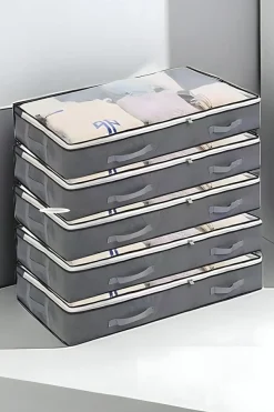 Hot Dear-Lover Foldable Clear Window Zipper Storage Bag Gray