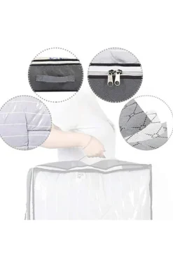 Hot Dear-Lover Foldable Clear Window Zipper Storage Bag Gray