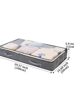 Hot Dear-Lover Foldable Clear Window Zipper Storage Bag Gray