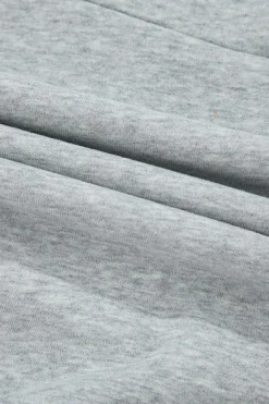 Outlet Dear-Lover Half Zipper Collared Drop Shoulder Side Slits Sweatshirt Gray