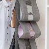 Best Dear-Lover Hanging Cotton Linen Storage Bag Gray