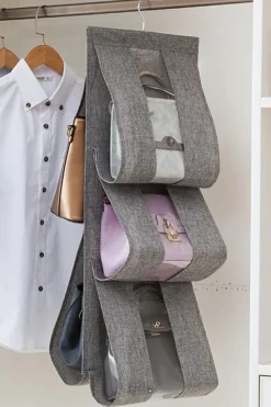 Best Dear-Lover Hanging Cotton Linen Storage Bag Gray