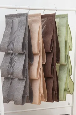 Best Dear-Lover Hanging Cotton Linen Storage Bag Gray