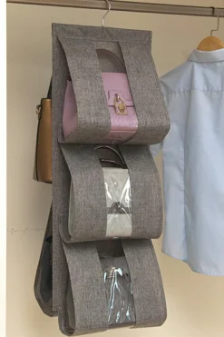 Best Dear-Lover Hanging Cotton Linen Storage Bag Gray