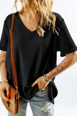 New Dear-Lover High Low Cuffed Tee Gray