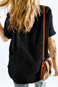 New Dear-Lover High Low Cuffed Tee Gray