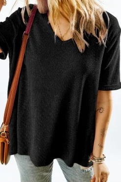 New Dear-Lover High Low Cuffed Tee Gray