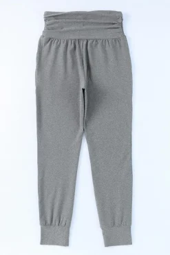 New Dear-Lover High Waist Pleated Pocket Leggings Gray