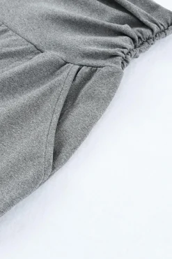 New Dear-Lover High Waist Pleated Pocket Leggings Gray