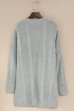 Outlet Dear-Lover Knit Texture Long Cardigan Gray