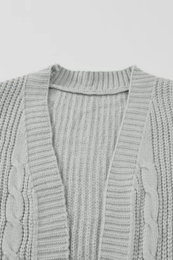 Outlet Dear-Lover Knit Texture Long Cardigan Gray