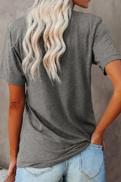 Sale Dear-Lover Leopard Heart Be Kind Graphic Tee Gray