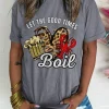 Discount Dear-Lover Let The Good Times Boil Crawfish Leopard Heart Graphic Tee Gray