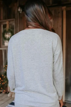 Hot Dear-Lover Long Sleeve Pullover and Jogger Pants Lounge Set Gray