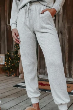 Hot Dear-Lover Long Sleeve Pullover and Jogger Pants Lounge Set Gray