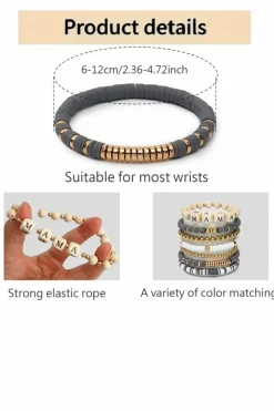 Online Dear-Lover MAMA Beaded Multi Layered Bracelet Gray