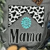 Fashion Dear-Lover Mama Cowhide Graphic Tee Gray