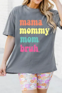 Best Dear-Lover mama mommy mom bruh Crew Neck Graphic Tee Gray