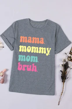 Best Dear-Lover mama mommy mom bruh Crew Neck Graphic Tee Gray