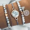 New Dear-Lover Marble Bracelet Set Gray
