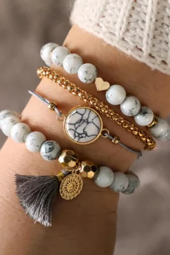 New Dear-Lover Marble Bracelet Set Gray