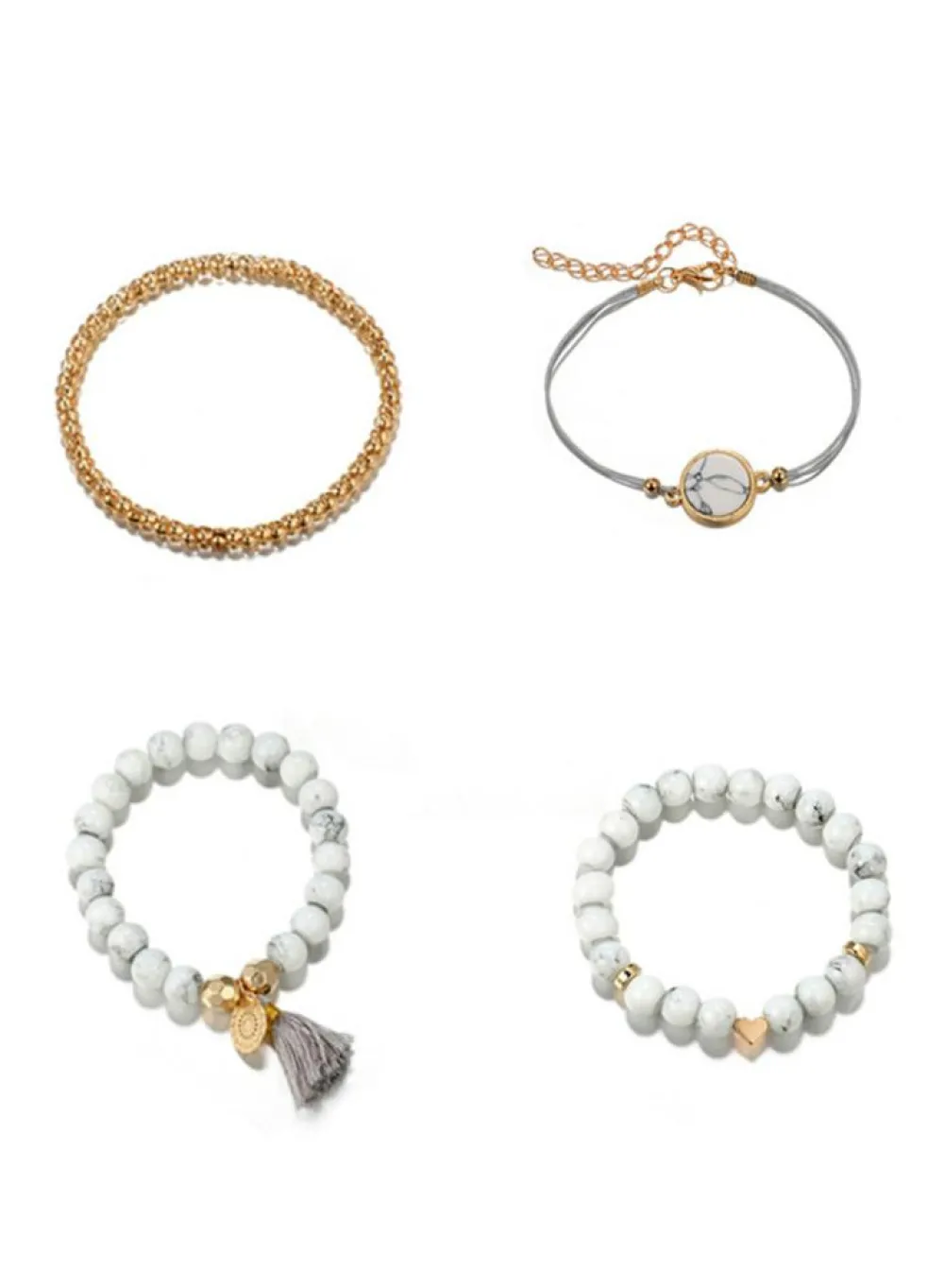 New Dear-Lover Marble Bracelet Set Gray