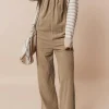 Best Dear-Lover Solid Pocketed Loose Fit Corduroy Overall Gray Morn