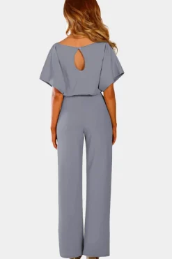 Outlet Dear-Lover Oh So Glam Belted Wide Leg Jumpsuit Gray