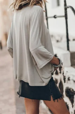 Hot Dear-Lover Oversized Flowy Dropped Shoulder T-shirt Gray