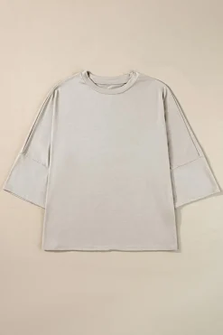 Hot Dear-Lover Oversized Flowy Dropped Shoulder T-shirt Gray