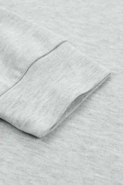 Fashion Dear-Lover Plain Crew Neck Long Sleeve Top Gray