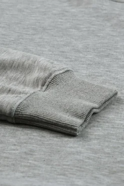 New Dear-Lover Plain Crew Neck Pullover Sweatshirt Gray
