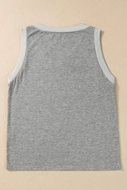 New Dear-Lover Ribbed V Neck Tank Gray