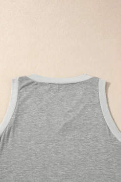 New Dear-Lover Ribbed V Neck Tank Gray