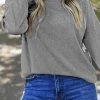 Hot Dear-Lover Ribbed Zip Knit Top Gray