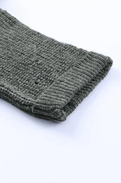 New Dear-Lover Ripped Raw Hem Chunky Pullover Sweater Gray