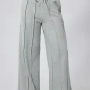 Best Dear-Lover Seamed Drawstring High Waist Wide Leg Sweatpants Gray