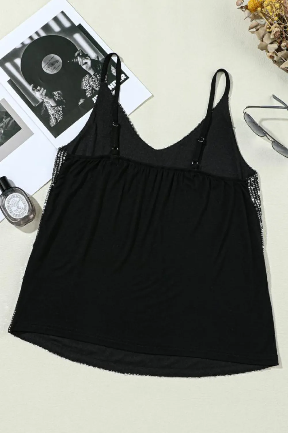 Best Dear-Lover Sequin Tank Top Gray