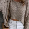Hot Dear-Lover Slouchy Dolman Sleeve High Low Sweater Gray